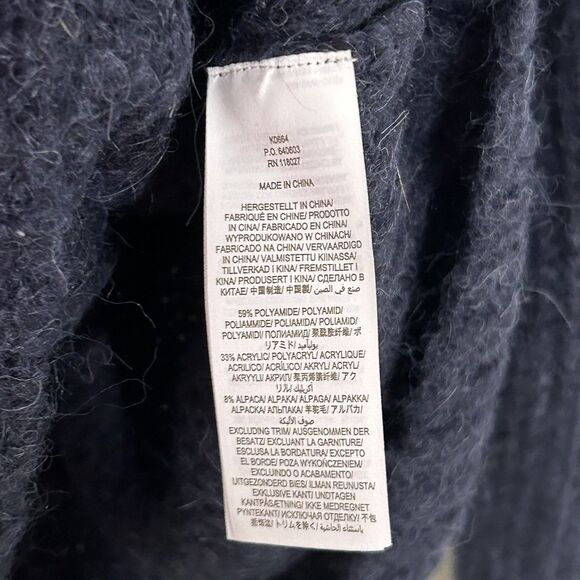 Boden Fluffy Embroidered Jumper Sweater Size 4 US Blue Knit Floral Mock Neck - Picture 7 of 10